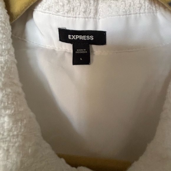 Express White Bouclé Button-Up Jacket - Picture 4 of 4